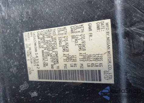 2017 Nissan Murano Sv from USA, damaged, VIN 5N1AZ2MH3HN143542